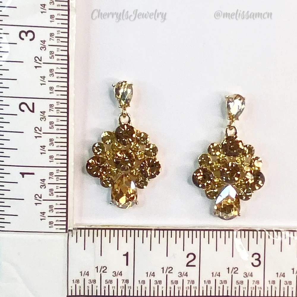 Crystal Chandelier Earrings Cocktail Formal Wedding - Picture 4 of 4